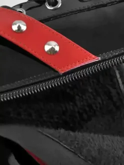 Bottines à rivets noirs pour femmes bottines à bout rond et à talons épais