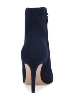 Bottines à Talons Hauts à Zip en Cuir Synthétique Unicolore