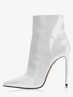 Bottines À Talons Hauts Aiguilles Femmes Bottes À Bout Pointu Roses