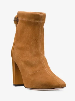 Bottines à talons épais en daim pour femme chaussures