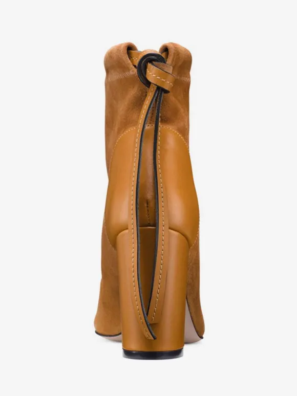 Bottines à talons épais en daim pour femme chaussures