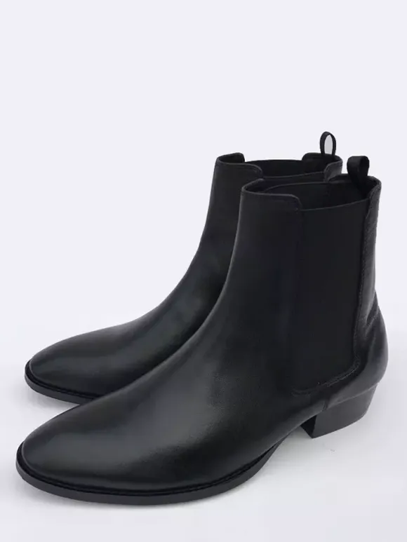 Bottines Chelsea décontractées à bout rond pour hommes