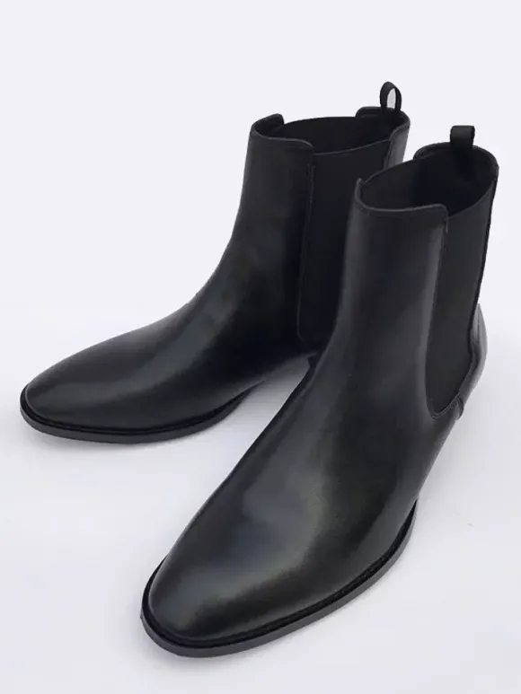 Bottines Chelsea décontractées à bout rond pour hommes
