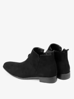 Bottines Chelsea pour hommes bout rond à enfiler plates à la cheville