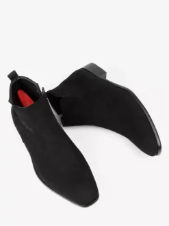 Bottines Chelsea pour hommes bout rond à enfiler plates à la cheville