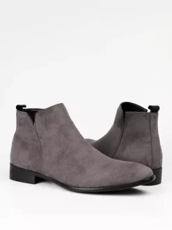 Bottines Chelsea pour hommes bout rond à enfiler plates à la cheville