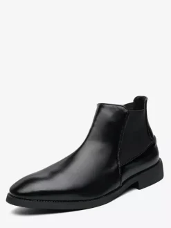 Bottines Chelsea pour homme bout pointu fines en cuir à talon bas