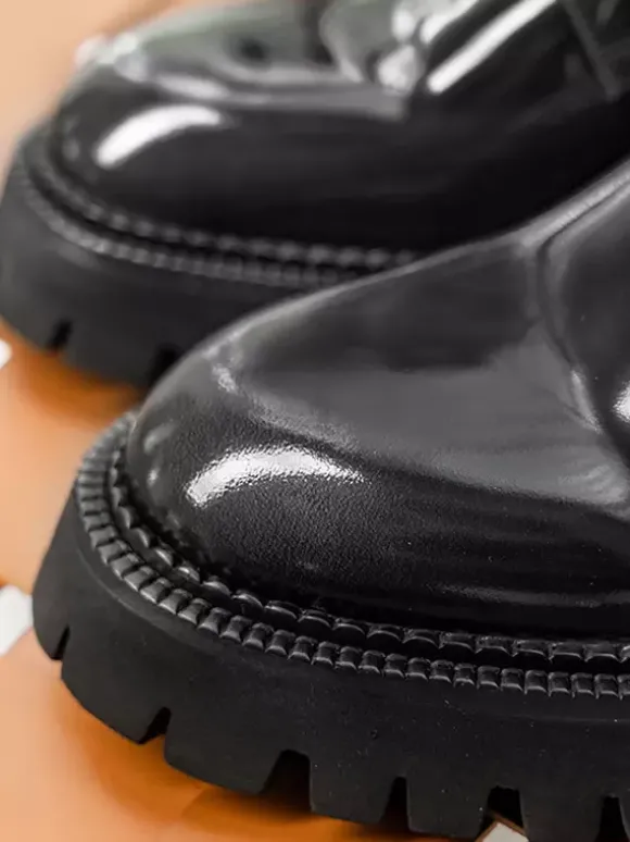 Bottines Chukka à bout rond et plateforme épaisse en cuir pour homme