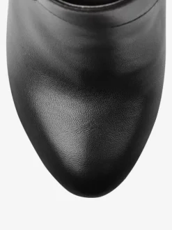 Bottines Compensées Noires À Boucle À Talon Épais Femmes
