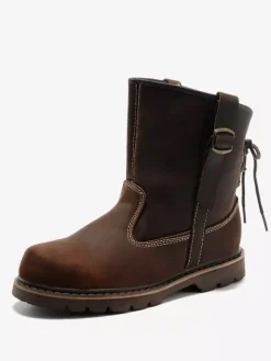 Bottines de travail Martin Slip On Classic Brown Retro pour hommes