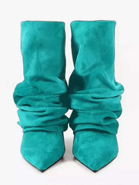 Bottines en daim pour femmes bout pointu style souple