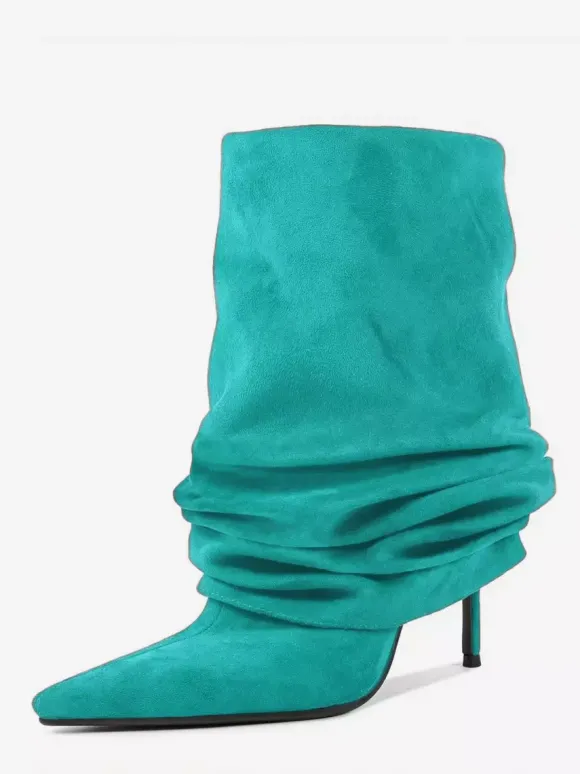 Bottines en daim pour femmes bout pointu style souple