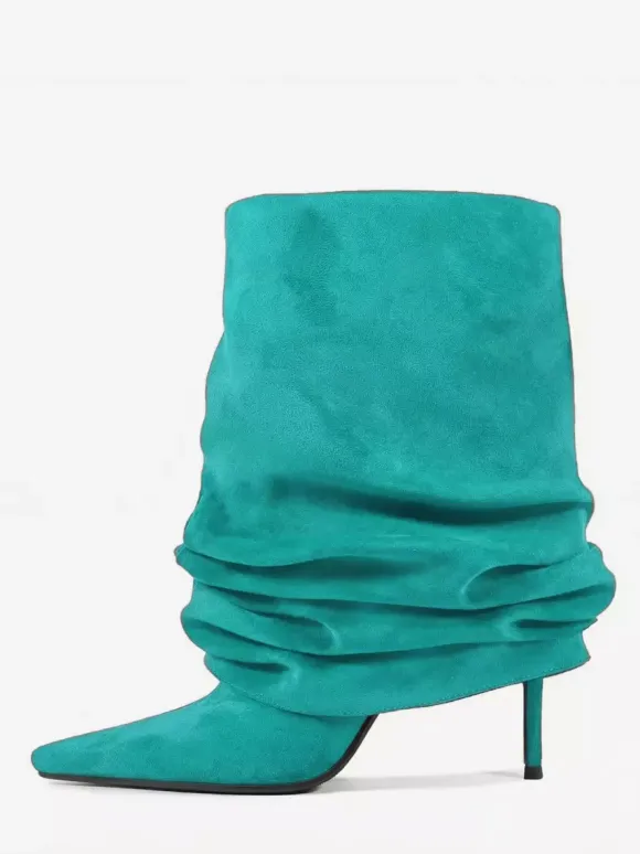 Bottines en daim pour femmes bout pointu style souple