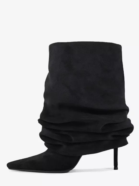 Bottines en daim pour femmes bout pointu style souple