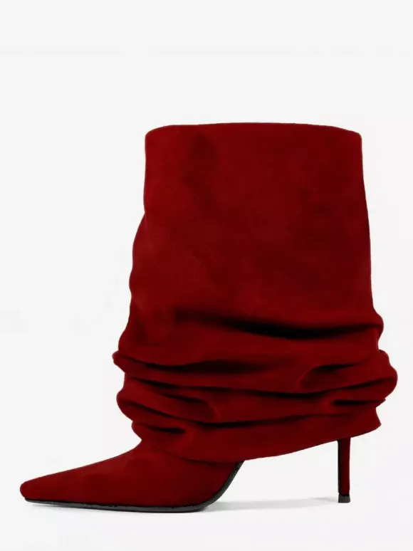 Bottines en daim pour femmes bout pointu style souple