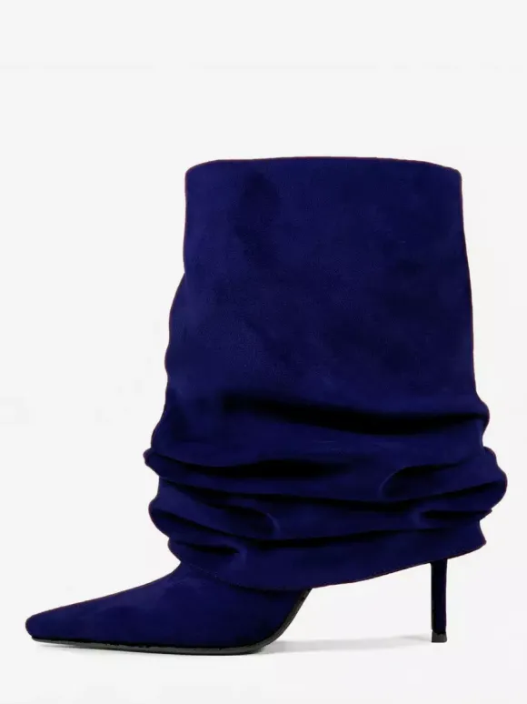 Bottines en daim pour femmes bout pointu style souple