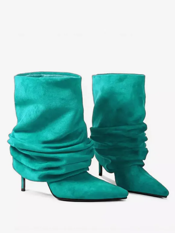 Bottines en daim pour femmes bout pointu style souple