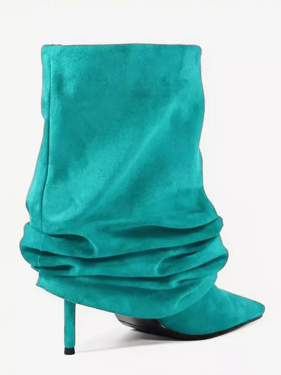 Bottines en daim pour femmes bout pointu style souple