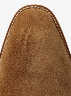 Bottines en daim pour hommes bout rond boucle talon épais style décontracté