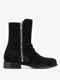 Bottines en daim pour homme bout rond fermeture éclair