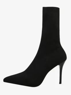 Bottines femme abricot bout pointu talon aiguille bottines à gants