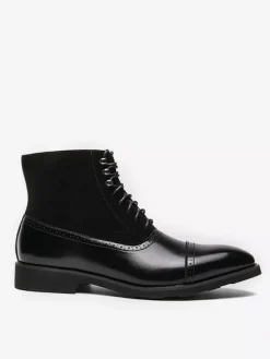Bottines habillées pour hommes à bout pointu style Oxford à lacets en cuir suédé
