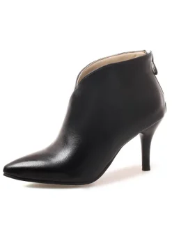 Bottines marron femmes bottes d'hiver bout pointu bottines à talons hauts