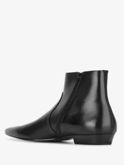 Bottines noires à bout pointu en cuir véritable