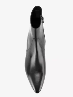 Bottines noires à bout pointu en cuir véritable