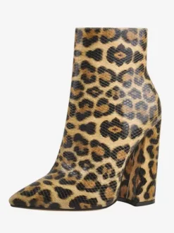 Bottines noires à fermeture éclair pour femmes bottes à bout pointu et talon épais
