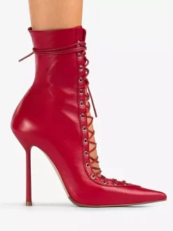 Bottines noires à lacets bout pointu talons hauts