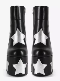 Bottines noires à plateforme et talon épais pour femme