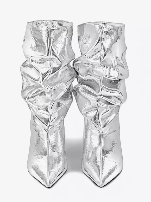 Bottines pour femmes à bout pointu et talon compensé
