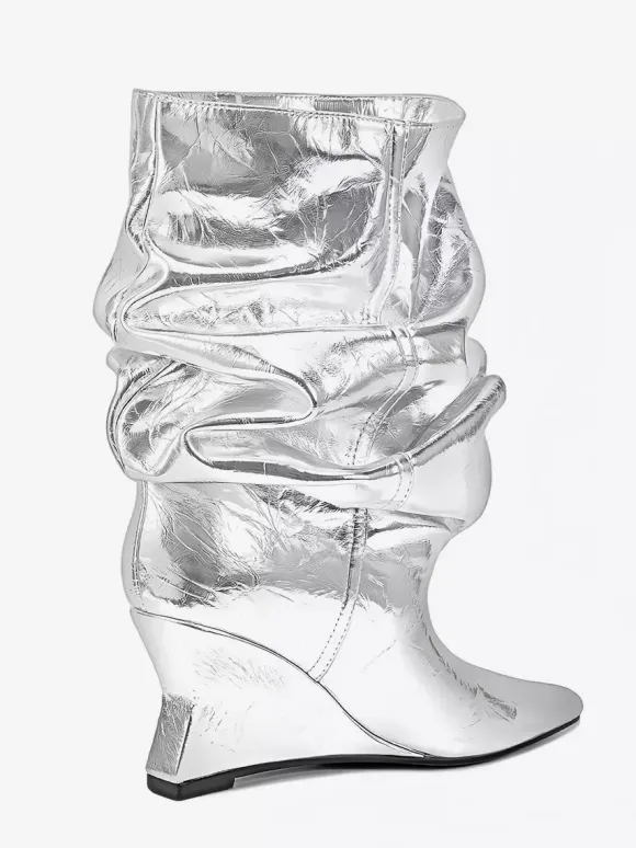 Bottines pour femmes à bout pointu et talon compensé