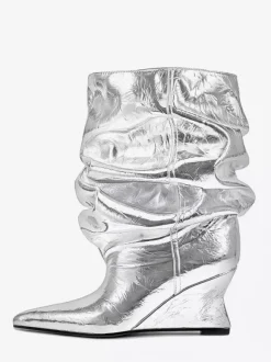 Bottines pour femmes à bout pointu et talon compensé