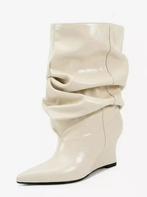 Bottines pour femmes à bout pointu et talon compensé