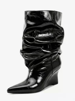 Bottines pour femmes à bout pointu et talon compensé