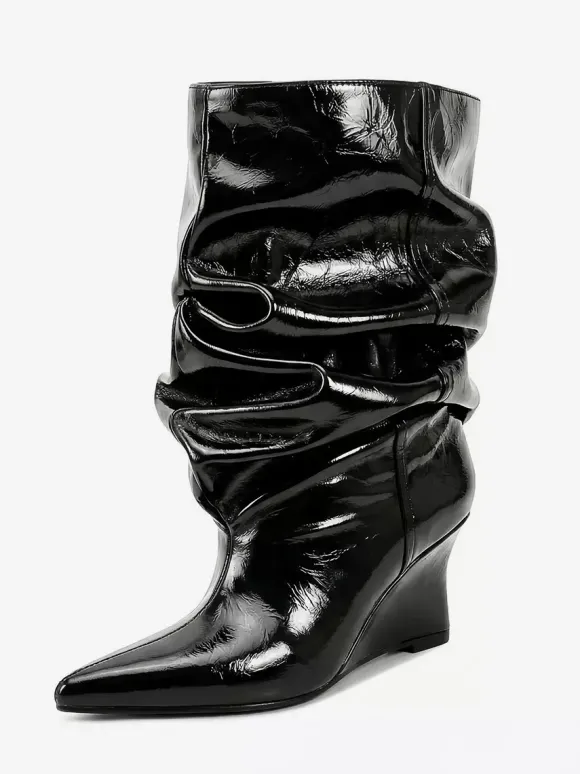 Bottines pour femmes à bout pointu et talon compensé