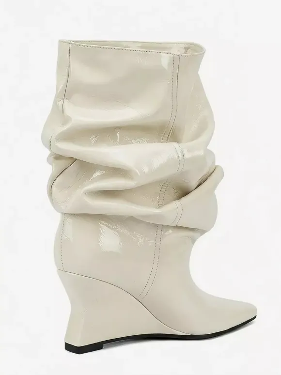 Bottines pour femmes à bout pointu et talon compensé