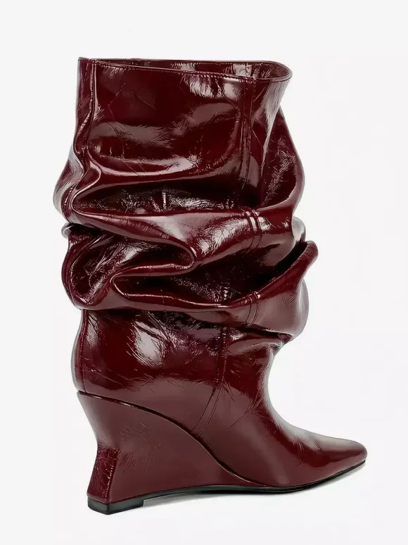 Bottines pour femmes à bout pointu et talon compensé