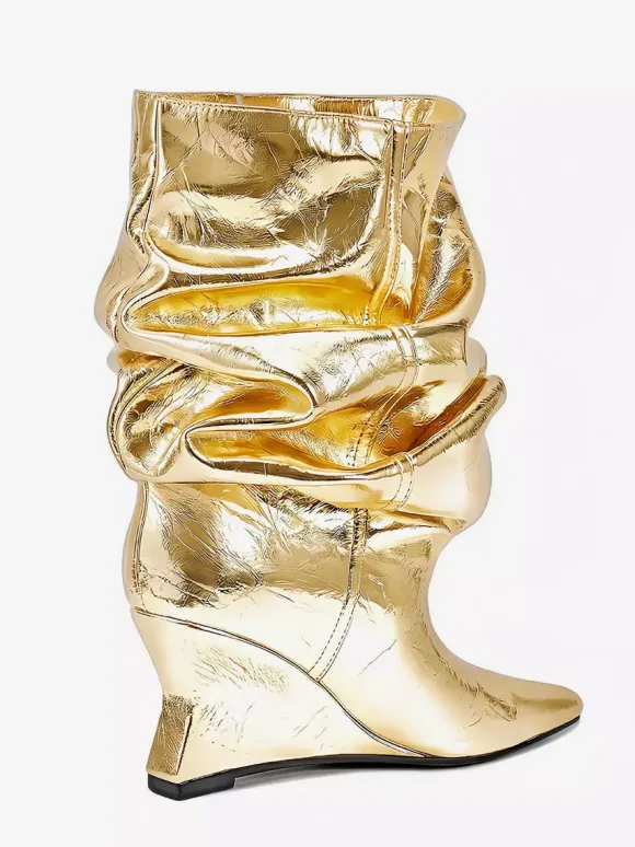 Bottines pour femmes à bout pointu et talon compensé