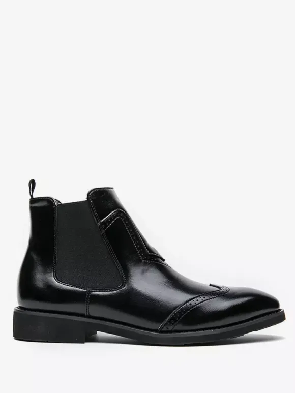 Bottines Chelsea à bout pointu et talon bas pour homme