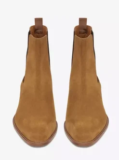 Bottines Chelsea en daim bottines à bout pointu et talon épais pour hommes