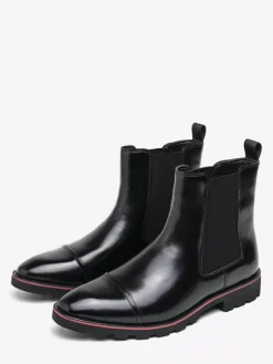 Bottines Chelsea montantes à bout pointu pour homme antidérapantes semelle épaisse courtes