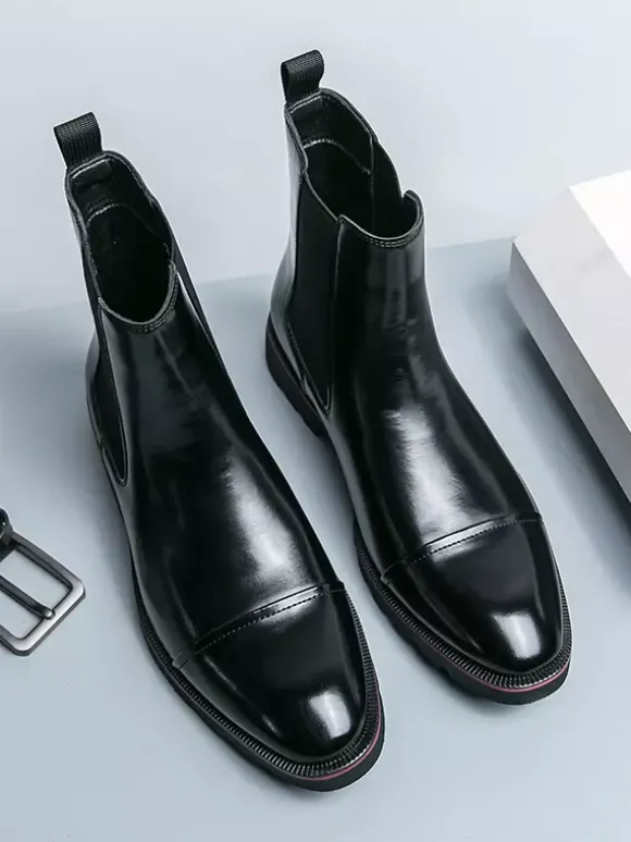 Bottines Chelsea montantes à bout pointu pour homme antidérapantes semelle épaisse courtes