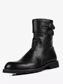 Bottines Chelsea pour hommes en cuir de vachette chic noires à enfiler