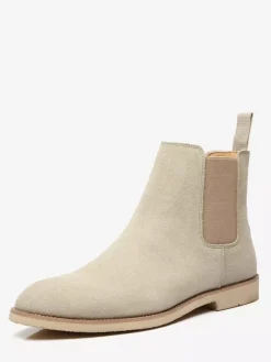 Bottines Chelsea pour hommes chaussures décontractées en daim et cuir à bandage élastique