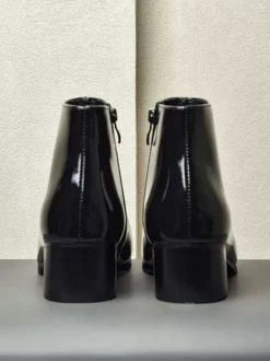Bottines Chelsea pour hommes en cuir de vachette chic à bout pointu et bottines courtes noires