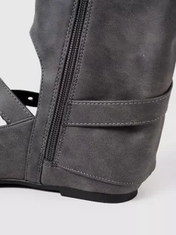 Bottines de ballet plates à bout rond et boucle pour femme