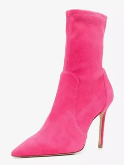 Bottines en daim à bout pointu et talons hauts pour femmes